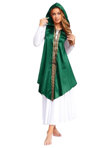 Freebily Damen Mittelalterlicher Umhang Mit Kapuze Vintage Viktorianisches Kostüm Poncho Schal Faschingskostüm Grün L Freebily Damen Mittelalterlicher Umhang Mit Kapuze Vintage Viktorianisches Kostüm Poncho Schal Faschingskostüm Grün L von Freebily