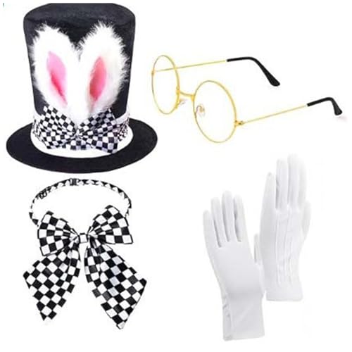 Freebily Damen Ostern Hase Kostüm Set Zylinder Hut mit Plüsch Hasenohren Brille Handschuhe Fliege Fasching Bunny Kaninchen Cosplay Karneval Typ A One Size Freebily Damen Ostern Hase Kostüm Set Zylinder Hut mit Plüsch Hasenohren Brille Handschuhe Fliege Fasching Bunny Kaninchen Cosplay Karneval Typ A One Size von Freebily