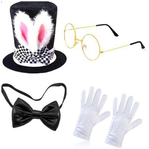 Freebily Damen Ostern Hase Kostüm Set Zylinder Hut mit Plüsch Hasenohren Brille Handschuhe Fliege Fasching Bunny Kaninchen Cosplay Karneval Typ B One Size Freebily Damen Ostern Hase Kostüm Set Zylinder Hut mit Plüsch Hasenohren Brille Handschuhe Fliege Fasching Bunny Kaninchen Cosplay Karneval Typ B One Size von Freebily