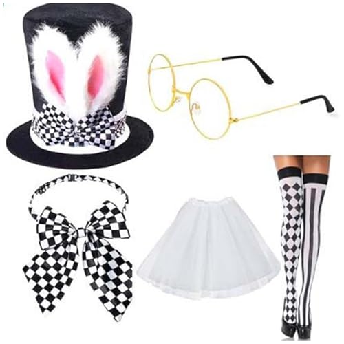 Freebily Damen Ostern Hase Kostüm Set Zylinder Hut mit Plüsch Hasenohren Brille Handschuhe Fliege Fasching Bunny Kaninchen Cosplay Karneval Typ D One Size Freebily Damen Ostern Hase Kostüm Set Zylinder Hut mit Plüsch Hasenohren Brille Handschuhe Fliege Fasching Bunny Kaninchen Cosplay Karneval Typ D One Size von Freebily