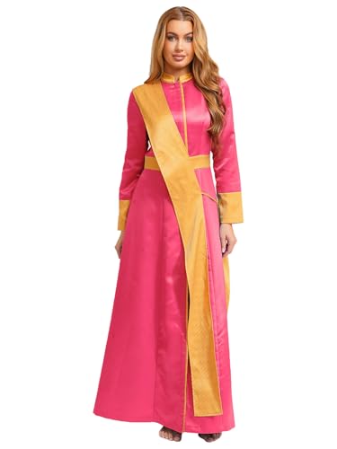 Freebily Damen Priester Kostüm Gewand Mit Stola Langarm Jacquard Katholische Chasuble Geistlicher Klerus Mantel Faschingskostüme Hot Pink XXL Freebily Damen Priester Kostüm Gewand Mit Stola Langarm Jacquard Katholische Chasuble Geistlicher Klerus Mantel Faschingskostüme Hot Pink XXL von Freebily