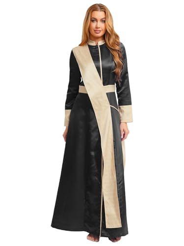 Freebily Damen Priester Kostüm Gewand Mit Stola Langarm Jacquard Katholische Chasuble Geistlicher Klerus Mantel Faschingskostüme Schwarz M Freebily Damen Priester Kostüm Gewand Mit Stola Langarm Jacquard Katholische Chasuble Geistlicher Klerus Mantel Faschingskostüme Schwarz M von Freebily