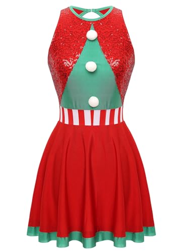 Freebily Damen Weihnachten Kleider Outfit Sexy Miss Santa Kostüm Kleid Party Weihnachtskleidung Clubwear Christmas X-Mas Outfit Dress Rot_E XL von Freebily