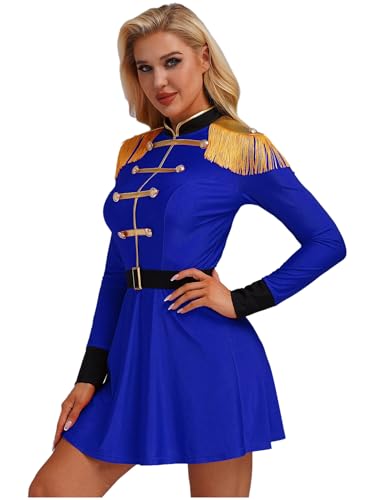 Freebily Damen Zirkus Kostüm Dompteur Zirkusdirektor Kostüm Kleid Langarm MIt Gürtel Halloween Fasching Kostüm Party Outftt Blau XXL Freebily Damen Zirkus Kostüm Dompteur Zirkusdirektor Kostüm Kleid Langarm MIt Gürtel Halloween Fasching Kostüm Party Outftt Blau XXL von Freebily