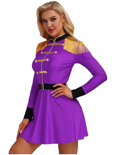 Freebily Damen Zirkus Kostüm Dompteur Zirkusdirektor Kostüm Kleid Langarm MIt Gürtel Halloween Fasching Kostüm Party Outftt Violett XXL Freebily Damen Zirkus Kostüm Dompteur Zirkusdirektor Kostüm Kleid Langarm MIt Gürtel Halloween Fasching Kostüm Party Outftt Violett XXL von Freebily
