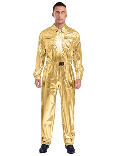 Freebily Erwachsene Herren Astronauten Kostüm Metallic Overall Disco Space Party Outfit Karneval Fashingskostüm Gold M Freebily Erwachsene Herren Astronauten Kostüm Metallic Overall Disco Space Party Outfit Karneval Fashingskostüm Gold M von Freebily