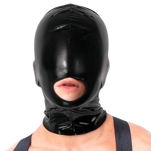 Freebily Erwachsene Kunstleder Kopfmaske Mundöffnung Rollenspielmaske Nachtclub Maske Rezvoll Kopfhaube Clubwear Schwarz XL Freebily Erwachsene Kunstleder Kopfmaske Mundöffnung Rollenspielmaske Nachtclub Maske Rezvoll Kopfhaube Clubwear Schwarz XL von Freebily