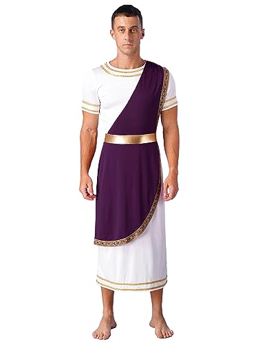Freebily Erwachsener Herrenkostüm Griechische Götte Toga Mit Schärpe Kaiser von Rom Caesar Kostüm Karneval Halloween A_Violett XL Freebily Erwachsener Herrenkostüm Griechische Götte Toga Mit Schärpe Kaiser von Rom Caesar Kostüm Karneval Halloween A_Violett XL von Freebily