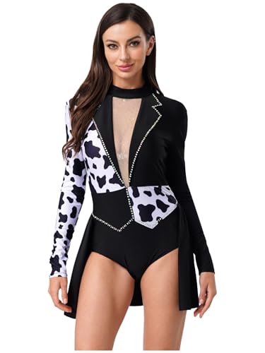 Freebily Frauen Teufel Clown Kostüm Dalmatin Geflecktes Kleid Bodysuit Karneval Halloween Kostüm Mottoparty Outfit Schwarz XXL Freebily Frauen Teufel Clown Kostüm Dalmatin Geflecktes Kleid Bodysuit Karneval Halloween Kostüm Mottoparty Outfit Schwarz XXL von Freebily