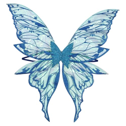 Freebily Funkelnde Feenflügel für Erwachsene Mädchen Schmetterling Elfenflügel Halloween Kostüm Flügel Party Favors Blau One Size Freebily Funkelnde Feenflügel für Erwachsene Mädchen Schmetterling Elfenflügel Halloween Kostüm Flügel Party Favors Blau One Size von Freebily