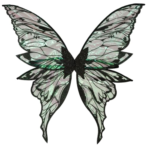 Freebily Funkelnde Feenflügel für Erwachsene Mädchen Schmetterling Elfenflügel Halloween Kostüm Flügel Party Favors Schwarz One Size Freebily Funkelnde Feenflügel für Erwachsene Mädchen Schmetterling Elfenflügel Halloween Kostüm Flügel Party Favors Schwarz One Size von Freebily