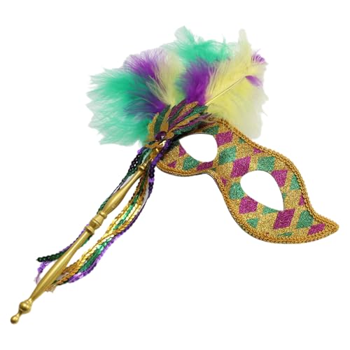 Freebily Glänzend Venezianische Maske mit Feder Maskerade Masken mit Stab Vintage Cocktail Augenmaske Karneval Maskerade Party Typ H One Size Freebily Glänzend Venezianische Maske mit Feder Maskerade Masken mit Stab Vintage Cocktail Augenmaske Karneval Maskerade Party Typ H One Size von Freebily