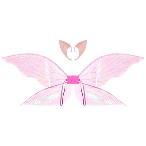 Freebily Glänzende Durchsichtige Zikadenflügel Mit Elfenohren Halloween Kostüm Libellenflügel Für Damen Mädchen Rosa Einheitsgröße Freebily Glänzende Durchsichtige Zikadenflügel Mit Elfenohren Halloween Kostüm Libellenflügel Für Damen Mädchen Rosa Einheitsgröße von Freebily