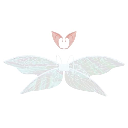 Freebily Glänzende Durchsichtige Zikadenflügel Mit Elfenohren Halloween Kostüm Libellenflügel Für Damen Mädchen Weiß Einheitsgröße Freebily Glänzende Durchsichtige Zikadenflügel Mit Elfenohren Halloween Kostüm Libellenflügel Für Damen Mädchen Weiß Einheitsgröße von Freebily