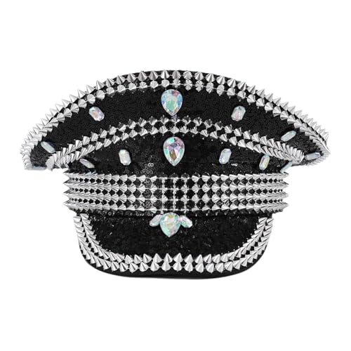 Freebily Glitzer Kapitänsmütze Pailletten Matrosenmütze Glänzend Seemann Hut Party Kopfbedeckung Cosplay Halloween Karneval Schwarz Einheitsgröße Freebily Glitzer Kapitänsmütze Pailletten Matrosenmütze Glänzend Seemann Hut Party Kopfbedeckung Cosplay Halloween Karneval Schwarz Einheitsgröße von Freebily