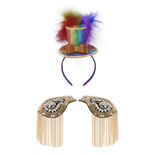 Freebily Halloween Paillette Top Hat Stirnband mit Epaulett Set Shiny Schulter Epauletten Sequins Mini Zylinder Hut Fasching Karneval Mottoparty Accessoires Typ C One Size Freebily Halloween Paillette Top Hat Stirnband mit Epaulett Set Shiny Schulter Epauletten Sequins Mini Zylinder Hut Fasching Karneval Mottoparty Accessoires Typ C One Size von Freebily