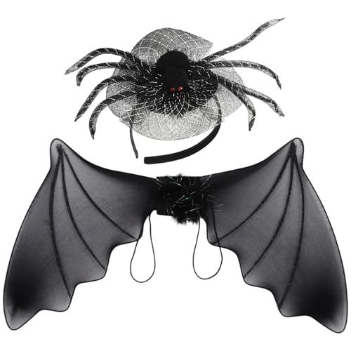 Freebily Halloween Spinnennetz Fledermausflügel Spinnenkopfband Halloween Party Cosplay Kostüm Zubehör Typ 2 Set Einheitsgröße Freebily Halloween Spinnennetz Fledermausflügel Spinnenkopfband Halloween Party Cosplay Kostüm Zubehör Typ 2 Set Einheitsgröße von Freebily