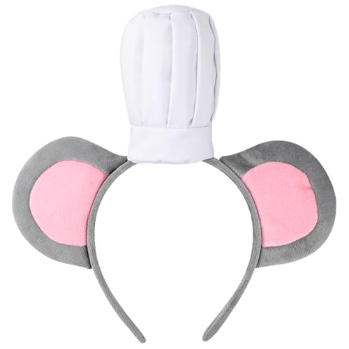 Freebily Halloween Tier Maus kostüm Zubehör Chef Maus Stirnband Fliege Schwanz Nase Kinder Erwachsene Cosplay Party Fasching Typ A Stirnband One Size von Freebily