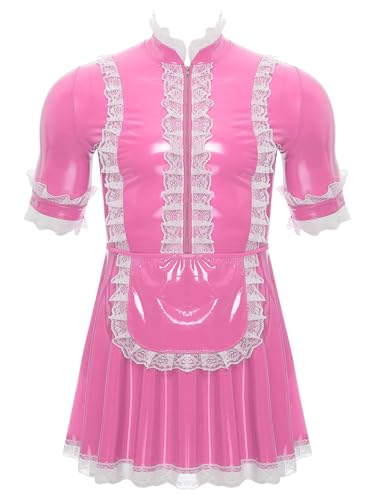 Freebily Herren Dienstmädchen Kostüm Lack Kleid Sissy Putzfrauen Kostüm Männer Karneval Halloween Cosplay Party Outfit Rosa 4XL Freebily Herren Dienstmädchen Kostüm Lack Kleid Sissy Putzfrauen Kostüm Männer Karneval Halloween Cosplay Party Outfit Rosa 4XL von Freebily
