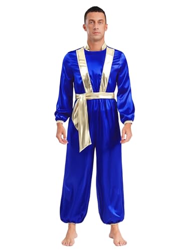 Freebily Herren Kostüm Arabischer Prinz Flaschengeist Kostüm Fasching Halloween Männer Arabisches Outfit Glänzend Satin Jumpsuit Königsblau XXL Freebily Herren Kostüm Arabischer Prinz Flaschengeist Kostüm Fasching Halloween Männer Arabisches Outfit Glänzend Satin Jumpsuit Königsblau XXL von Freebily