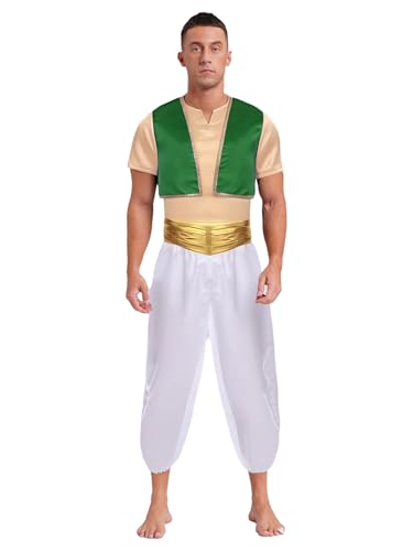 Freebily Herren Kostüm Arabischer Prinz Flaschengeist Kostüm Männer Arabisches Outfit Fasching Halloween Mottoparty Verkleidung Grün XXL Freebily Herren Kostüm Arabischer Prinz Flaschengeist Kostüm Männer Arabisches Outfit Fasching Halloween Mottoparty Verkleidung Grün XXL von Freebily