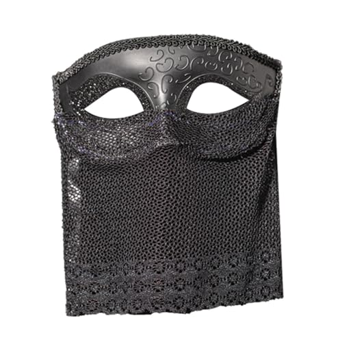 Freebily Herren Maskerade Maske Venezianische Maske mit Schleier Vintage Halbe Gesichtsmasken Halloween Augenmaske Mottoparty Cosplay Schwarz A One Size Freebily Herren Maskerade Maske Venezianische Maske mit Schleier Vintage Halbe Gesichtsmasken Halloween Augenmaske Mottoparty Cosplay Schwarz A One Size von Freebily