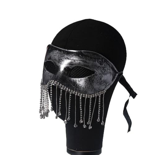 Freebily Herren Maskerade Maske Venezianische Maske mit Schleier Vintage Halbe Gesichtsmasken Halloween Augenmaske Mottoparty Cosplay Silber A One Size Freebily Herren Maskerade Maske Venezianische Maske mit Schleier Vintage Halbe Gesichtsmasken Halloween Augenmaske Mottoparty Cosplay Silber A One Size von Freebily
