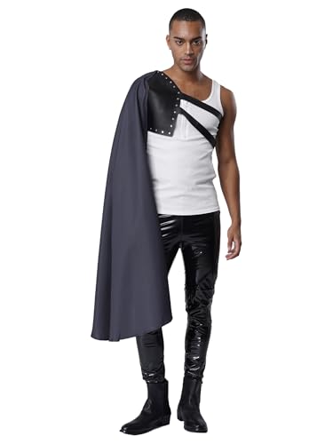 Freebily Herren Mittelalterliche Umhang Halb Schulter Renaissance Gothic Punk Cape Schal Wikinger Krieger Kostüm Freebily Herren Mittelalterliche Umhang Halb Schulter Renaissance Gothic Punk Cape Schal Wikinger Krieger Kostüm von Freebily