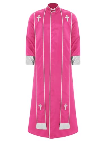 Freebily Herren Priesterkostüm Vikar Outfit Gewand Mit Stola Stehkragen Halloween Katholisches Geistliches Religiöses Kostüm Rosa XXL Freebily Herren Priesterkostüm Vikar Outfit Gewand Mit Stola Stehkragen Halloween Katholisches Geistliches Religiöses Kostüm Rosa XXL von Freebily