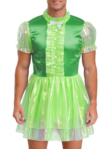 Freebily Herren Sissy Dienstmädchen Kostüm Glänzendes Maid Kleid Tutu Karneval Party Junggesellenabschied Clubwear Grün 3XL Freebily Herren Sissy Dienstmädchen Kostüm Glänzendes Maid Kleid Tutu Karneval Party Junggesellenabschied Clubwear Grün 3XL von Freebily