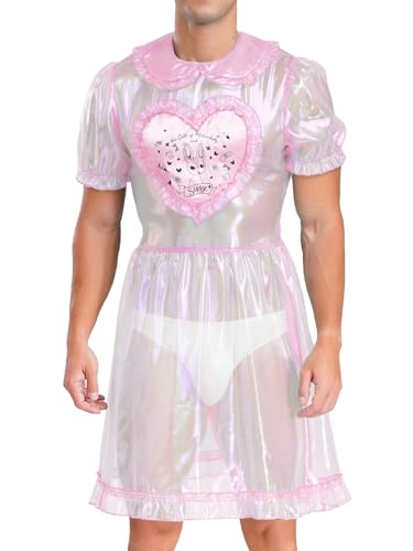 Freebily Herren Sissy Maid Kostüm Durchsichtiges Dienstmädchen Kleid Mit Puffärmel Karneval Party Junggesellenabschied Clubwear Rosa XXL Freebily Herren Sissy Maid Kostüm Durchsichtiges Dienstmädchen Kleid Mit Puffärmel Karneval Party Junggesellenabschied Clubwear Rosa XXL von Freebily