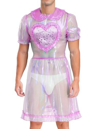 Freebily Herren Sissy Maid Kostüm Durchsichtiges Dienstmädchen Kleid Mit Puffärmel Karneval Party Junggesellenabschied Clubwear Violett L Freebily Herren Sissy Maid Kostüm Durchsichtiges Dienstmädchen Kleid Mit Puffärmel Karneval Party Junggesellenabschied Clubwear Violett L von Freebily