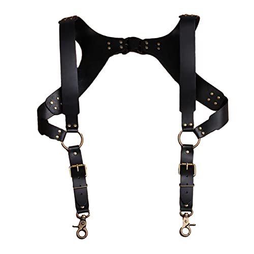 Freebily Herren Wetlook Brust Harness Hosenträger mit Schnalle PU Leder Body Geschirr Brustgeschirr Einstellbar Body Gürtel Gothic Kostüm Clubwear Nachtclub Schwarz D One Size Freebily Herren Wetlook Brust Harness Hosenträger mit Schnalle PU Leder Body Geschirr Brustgeschirr Einstellbar Body Gürtel Gothic Kostüm Clubwear Nachtclub Schwarz D One Size von Freebily