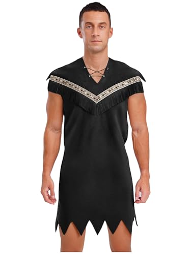 Freebily Herrenkostüm Indianer Apache Höhlenmensch Karneval Halloween Kostüm Schnürung Kunstwildleder Indianer Kleid Schwarz 3XL Freebily Herrenkostüm Indianer Apache Höhlenmensch Karneval Halloween Kostüm Schnürung Kunstwildleder Indianer Kleid Schwarz 3XL von Freebily