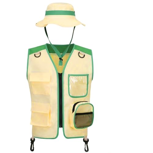 Freebily Kinder Outdoor Explorer Kostüm Frachtweste mit Hut Set Abenteuer Weste Kopfbedeckung für Cosplay Camping Angeln Spielzeug Grün One Size Freebily Kinder Outdoor Explorer Kostüm Frachtweste mit Hut Set Abenteuer Weste Kopfbedeckung für Cosplay Camping Angeln Spielzeug Grün One Size von Freebily
