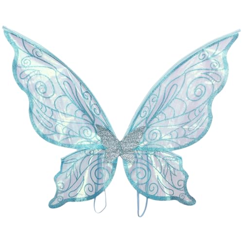 Freebily Kinder Schmetterlingsflügel Prinzessin Blumengirlande und Elfenohren Zauberstab für Halloween Cosplay Party Blau One Size Freebily Kinder Schmetterlingsflügel Prinzessin Blumengirlande und Elfenohren Zauberstab für Halloween Cosplay Party Blau One Size von Freebily