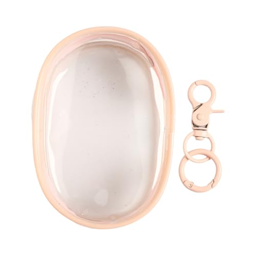 Freebily Klare Figurendisplaytasche mit Schlüsselring Tragbare Blind Box Organizer Hängendes Etui für Mini Figuren Nude 10.5 * 6.5cm One Size von Freebily