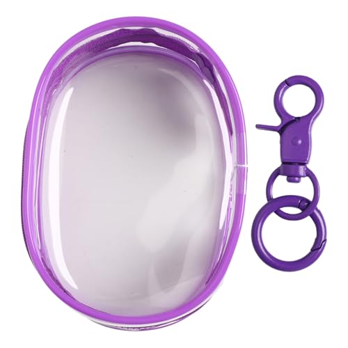 Freebily Klare Figurendisplaytasche mit Schlüsselring Tragbare Blind Box Organizer Hängendes Etui für Mini Figuren Purple 10.5 * 6.5cm One Size von Freebily