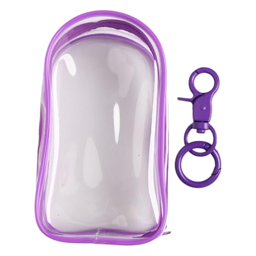 Freebily Klare Figurendisplaytasche mit Schlüsselring Tragbare Blind Box Organizer Hängendes Etui für Mini Figuren Purple 17.2 * 11.5cm One Size von Freebily