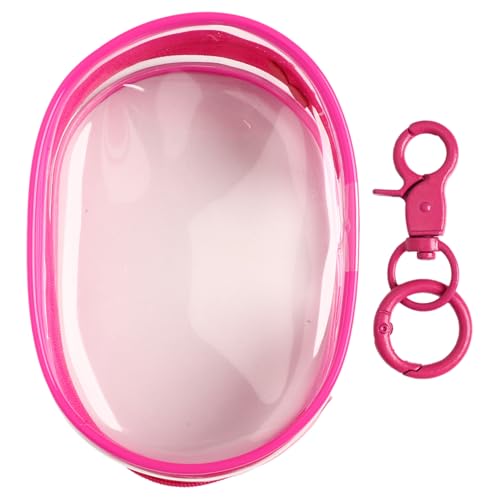 Freebily Klare Figurendisplaytasche mit Schlüsselring Tragbare Blind Box Organizer Hängendes Etui für Mini Figuren Rose Red 10.5 * 6.5cm One Size von Freebily