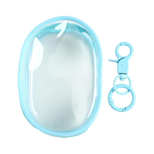 Freebily Klare Figurendisplaytasche mit Schlüsselring Tragbare Blind Box Organizer Hängendes Etui für Mini Figuren Sky Blue 10.5 * 6.5cm One Size von Freebily