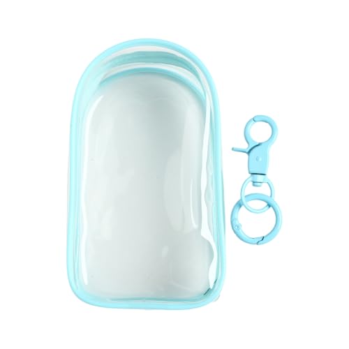 Freebily Klare Figurendisplaytasche mit Schlüsselring Tragbare Blind Box Organizer Hängendes Etui für Mini Figuren Sky Blue 17.2 * 11.5cm One Size von Freebily