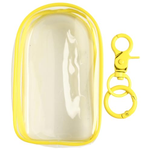 Freebily Klare Figurendisplaytasche mit Schlüsselring Tragbare Blind Box Organizer Hängendes Etui für Mini Figuren Yellow 17.2 * 11.5cm One Size von Freebily