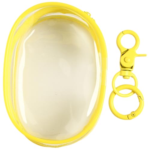 Freebily Klare Figurendisplaytasche mit Schlüsselring Tragbare Blind Box Organizer Hängendes Etui für Mini Figuren Yellow 18.5 * 11cm One Size von Freebily