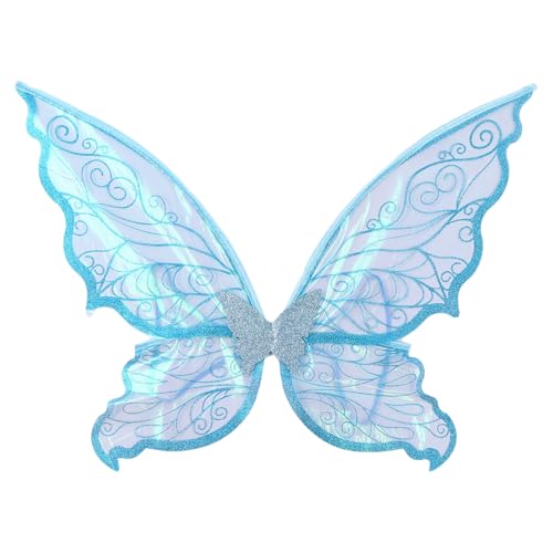 Freebily Mädchen Damen Feenflügel Set Bunt Glitzer Schmetterlingsflügel mit Elfenohren Kranz Feenstab Zauberwelt Elfen Cosplay Weihnachten Blau Flügel One Size Freebily Mädchen Damen Feenflügel Set Bunt Glitzer Schmetterlingsflügel mit Elfenohren Kranz Feenstab Zauberwelt Elfen Cosplay Weihnachten Blau Flügel One Size von Freebily
