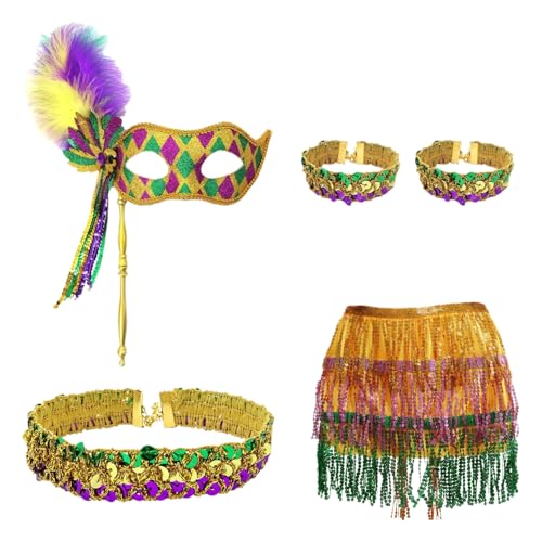Freebily Mardi Gras Kostümzubehör Feder Stirnband Pailletten Glitzer Haarband Für Maskerade 1920er Karnevalsparty Typ E Einheitsgröße Freebily Mardi Gras Kostümzubehör Feder Stirnband Pailletten Glitzer Haarband Für Maskerade 1920er Karnevalsparty Typ E Einheitsgröße von Freebily