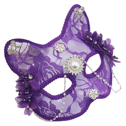 Freebily Maskerade Fuchs Kitsune Spitze Katze Maske halbe Quasten Gesichtsmaske für venezianische Themenparty Violett One Size Freebily Maskerade Fuchs Kitsune Spitze Katze Maske halbe Quasten Gesichtsmaske für venezianische Themenparty Violett One Size von Freebily