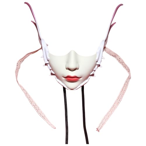 Freebily Mechanische Cyborg Maske Schönheit Maskerade Halbgesichtsmasken Für Mardi Gras Party Auftritt Rosa 2 Einheitsgröße von Freebily