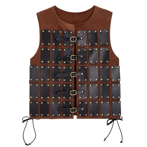 Freebily Mittelalterliche Brustpanzer Viking Warrior Brust Rüstung Retro Kunstleder Körperpanzer Punk Ärmellos Weste Cosplay Hallooween Braun One Size Freebily Mittelalterliche Brustpanzer Viking Warrior Brust Rüstung Retro Kunstleder Körperpanzer Punk Ärmellos Weste Cosplay Hallooween Braun One Size von Freebily