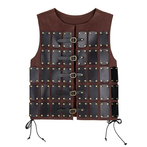 Freebily Mittelalterliche Brustpanzer Viking Warrior Brust Rüstung Retro Kunstleder Körperpanzer Punk Ärmellos Weste Cosplay Hallooween Burgundy One Size Freebily Mittelalterliche Brustpanzer Viking Warrior Brust Rüstung Retro Kunstleder Körperpanzer Punk Ärmellos Weste Cosplay Hallooween Burgundy One Size von Freebily